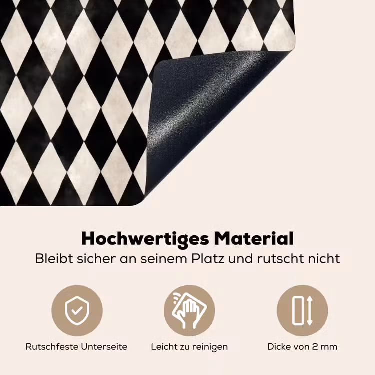 Klassiek - Patroon - Zwart Inductie beschemer met haakjes klein 777 -ky-onderkant-de
