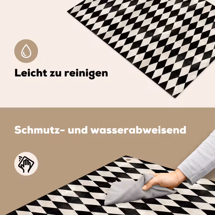 Klassiek - Patroon - Zwart Inductie beschemer met haakjes klein 777 -ky-schoon-de