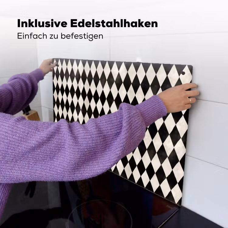 Klassiek - Patroon - Zwart Inductie beschemer met haakjes klein 777 -ky-ophangen-de