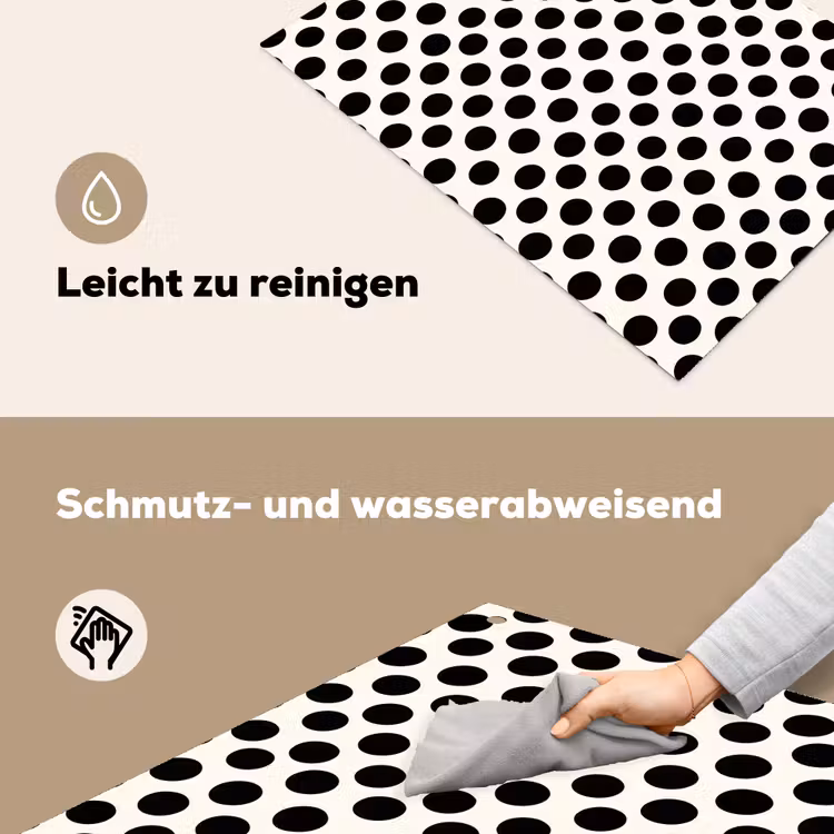 Klassiek - Stippen - Zwart Inductie beschemer met haakjes klein 777 -ky-schoon-de