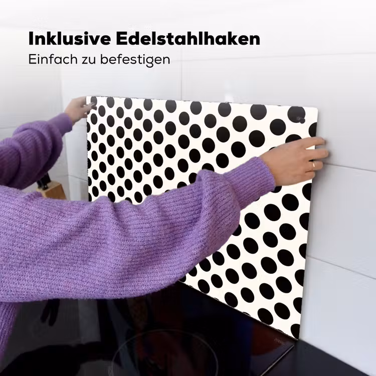 Klassiek - Stippen - Zwart Inductie beschemer met haakjes klein 777 -ky-ophangen-de
