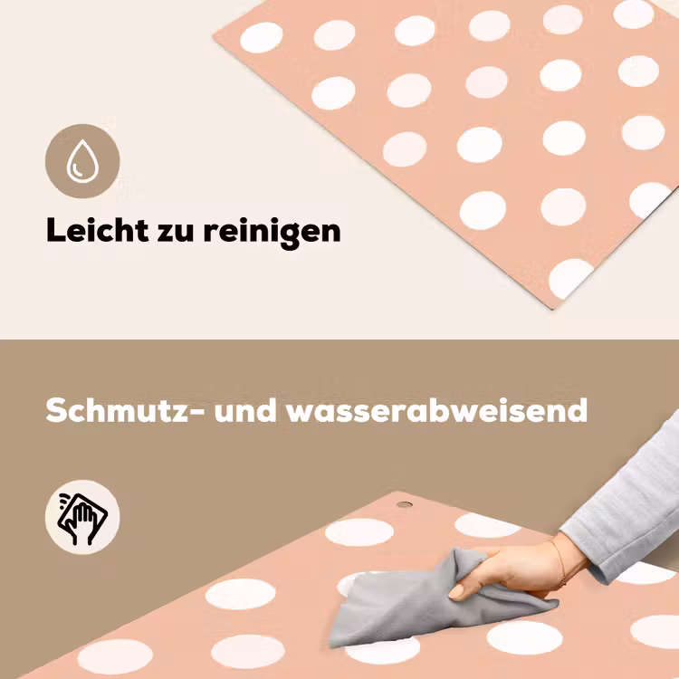 Klassiek - Polka - Perzik Inductie beschemer met haakjes klein 777 -ky-schoon-de