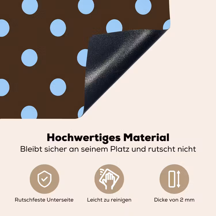 Klassiek - Stippen - Bruin Inductie beschemer met haakjes klein 777 -ky-onderkant-de