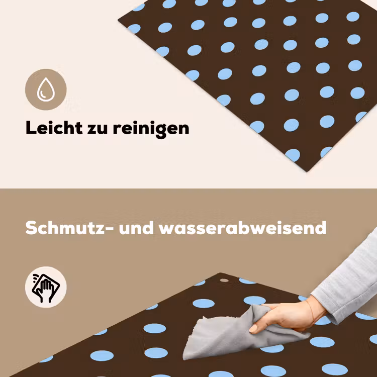 Klassiek - Stippen - Bruin Inductie beschemer met haakjes klein 777 -ky-schoon-de