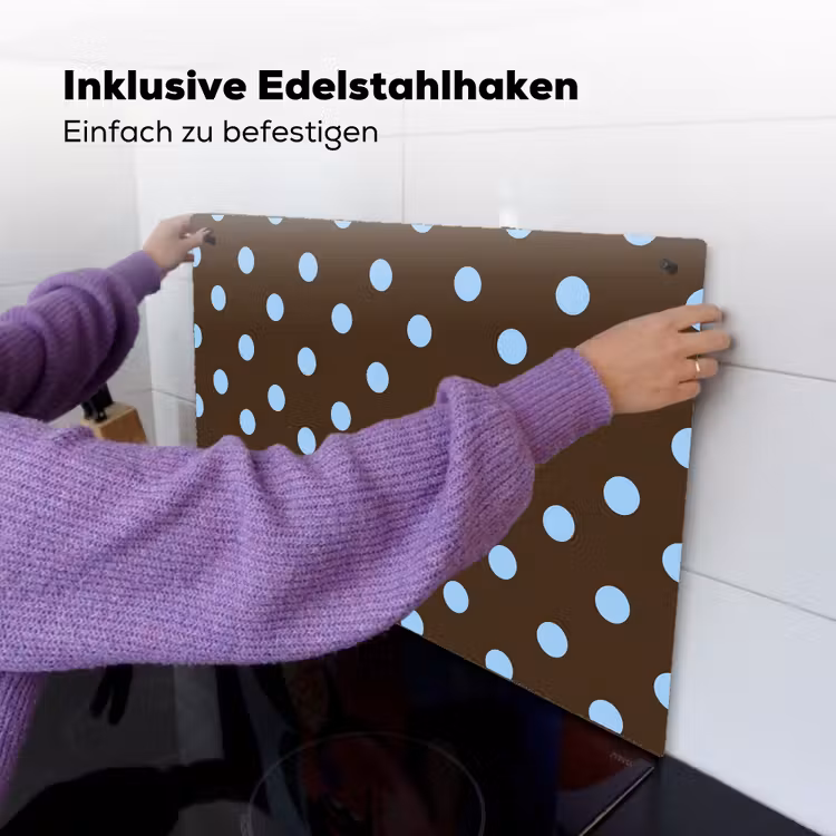 Klassiek - Stippen - Bruin Inductie beschemer met haakjes klein 777 -ky-ophangen-de