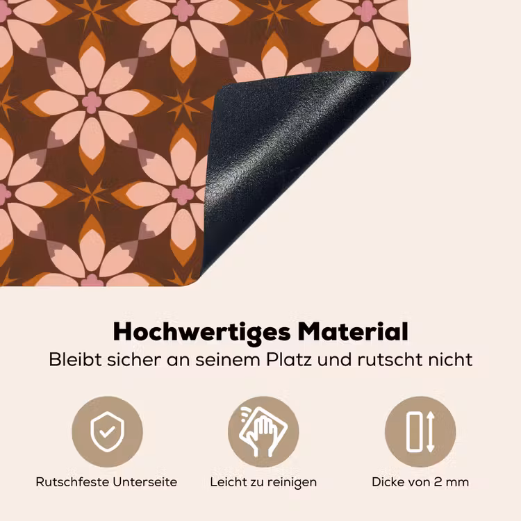 Klassiek - Retro - Bruin Inductie beschemer met haakjes klein 777 -ky-onderkant-de