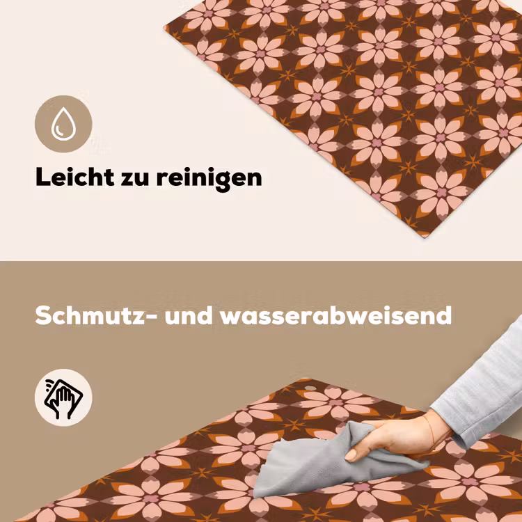 Klassiek - Retro - Bruin Inductie beschemer met haakjes klein 777 -ky-schoon-de