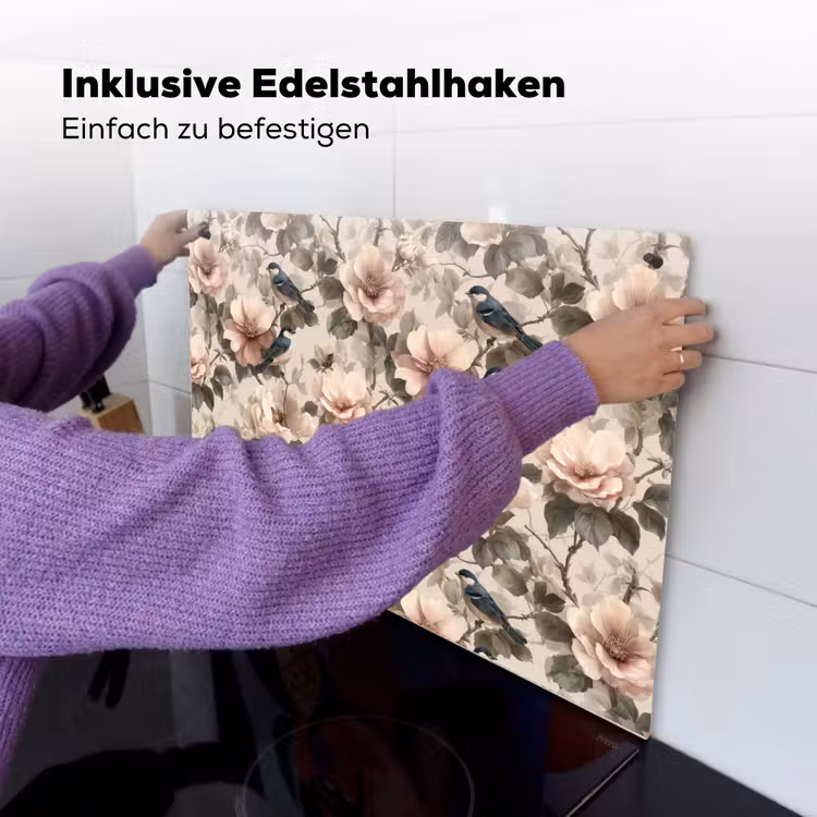 Klassiek - Vogels - Kleurrijk Inductie beschemer met haakjes klein 777 -ky-ophangen-de