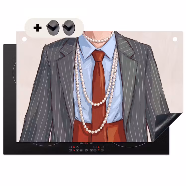 Kleding - Strik - Parels - Klassiek - Mode Inductie beschemer met haakjes klein -3d