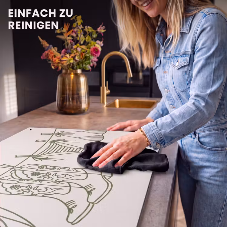 Kleding - Waslijn - Zomer - Lijntekening - Groen Inductie beschemer met haakjes klein -ky-schoon-de