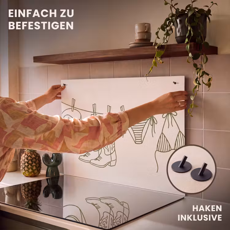 Kleding - Waslijn - Zomer - Lijntekening - Groen Inductie beschemer met haakjes klein -ky-ophangen-de