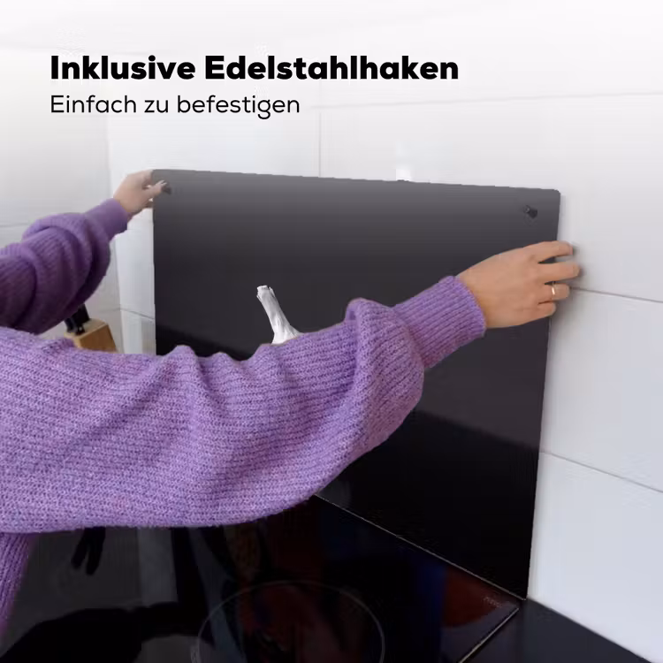 Knoflook - Zwart - Wit Inductie beschemer met haakjes klein -ky-ophangen-de