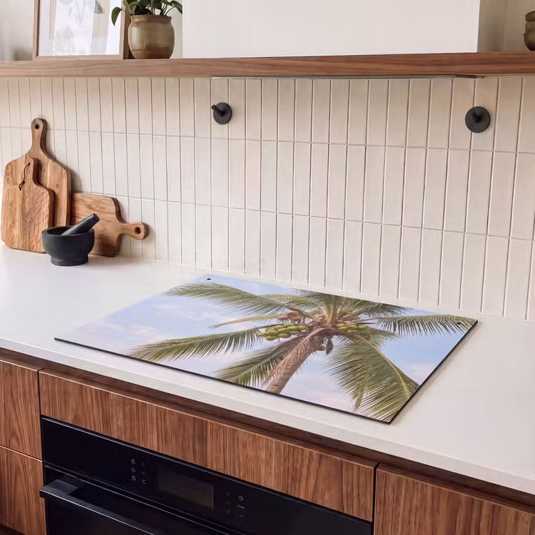 Kokosnoot - Boom - Tropisch - Natuur - Groen Inductie beschemer met haakjes klein -sfeer1
