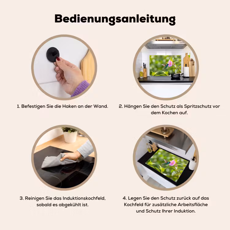 Kolibrie - Bloem - Natuur - Groen Inductie beschemer met haakjes klein -ky-gebruik-de