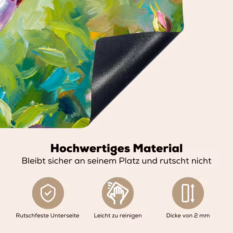 Kolibrie - Bloemen - Natuur - Kleurrijk Inductie beschemer met haakjes klein -ky-onderkant-de