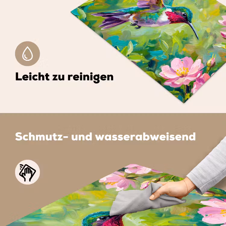 Kolibrie - Bloemen - Natuur - Kleurrijk Inductie beschemer met haakjes klein -ky-schoon-de