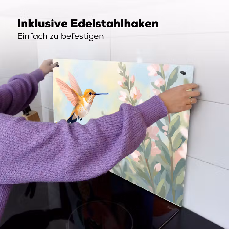 Kolibrie - Illustratie - Kleurrijk Inductie beschemer met haakjes klein -ky-ophangen-de