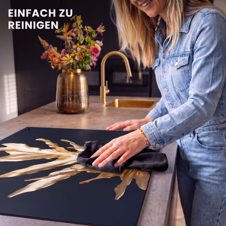 2-in-1 Herdabdeckplatte & Spritzschutz - Königliche Farnkrone - Koninklijke Varenkroon Inductie beschemer met haakjes middel