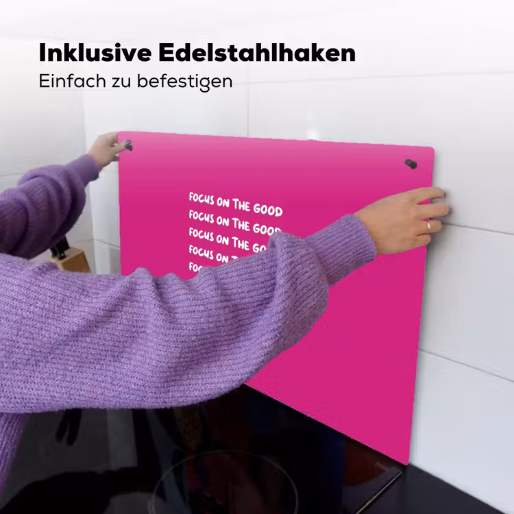Focus on the good - Roze - wit Inductie beschemer met haakjes klein -ky-ophangen-de