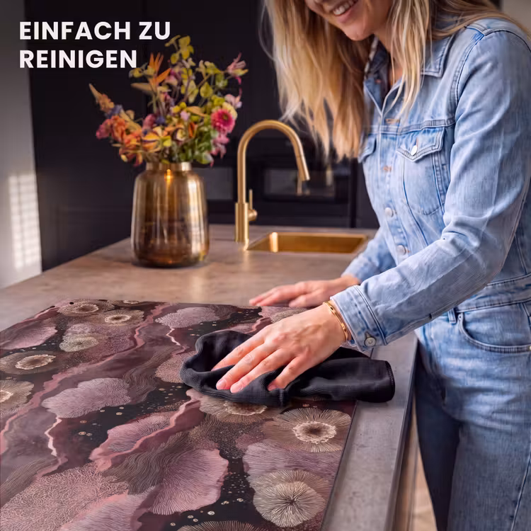 2-in-1 Herdabdeckplatte & Spritzschutz - Koralle - Bio - Rosa - Koraal - Organisch - Roze Inductie beschemer met haakjes klein 777
