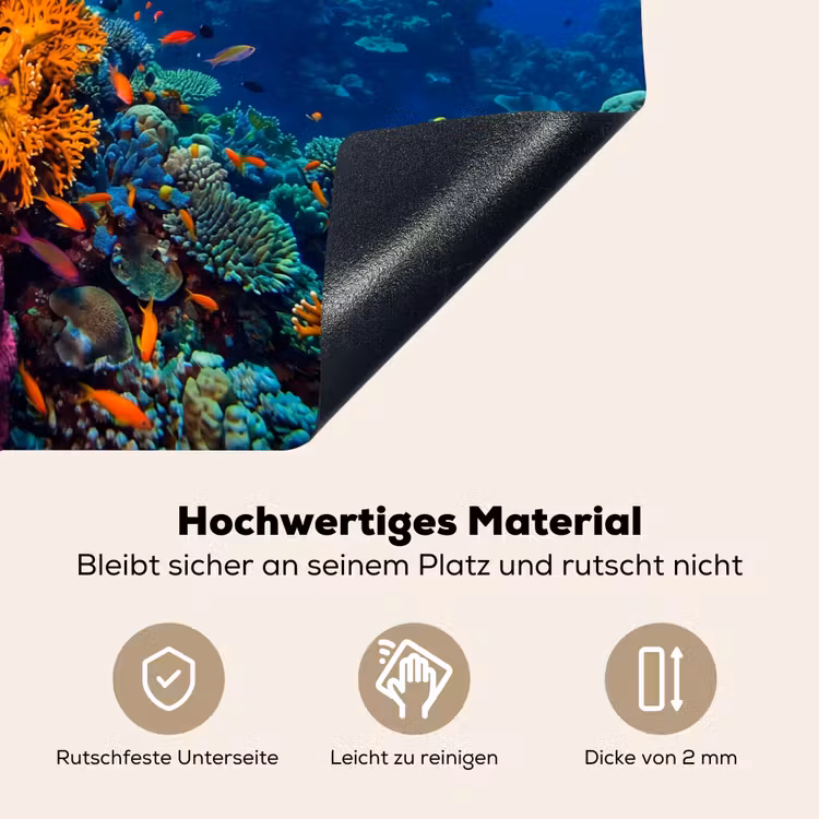 Koraal - Vissen - Oceaan - Natuur - Kleurrijk Inductie beschemer met haakjes klein -ky-onderkant-de