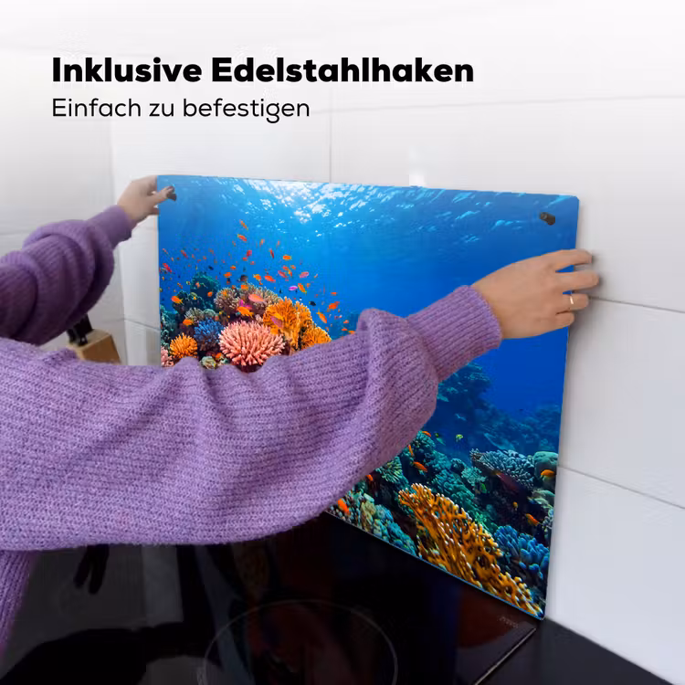 Koraal - Vissen - Oceaan - Natuur - Kleurrijk Inductie beschemer met haakjes klein -ky-ophangen-de