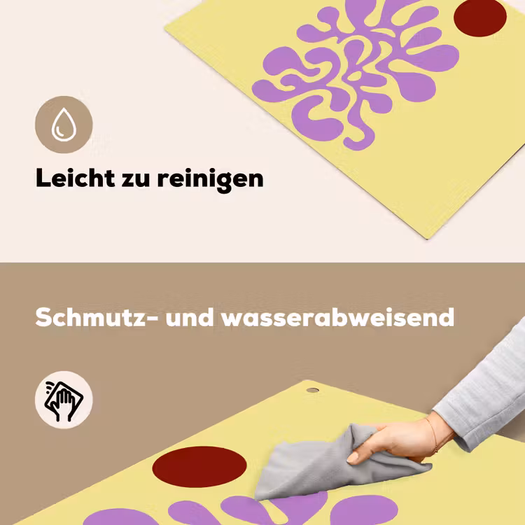 2-in-1 Herdabdeckplatte & Spritzschutz - Koralle - Kreis - Abstrakt - Gelb - Koraal - Cirkel - Abstract - Geel Inductie beschemer met haakjes klein