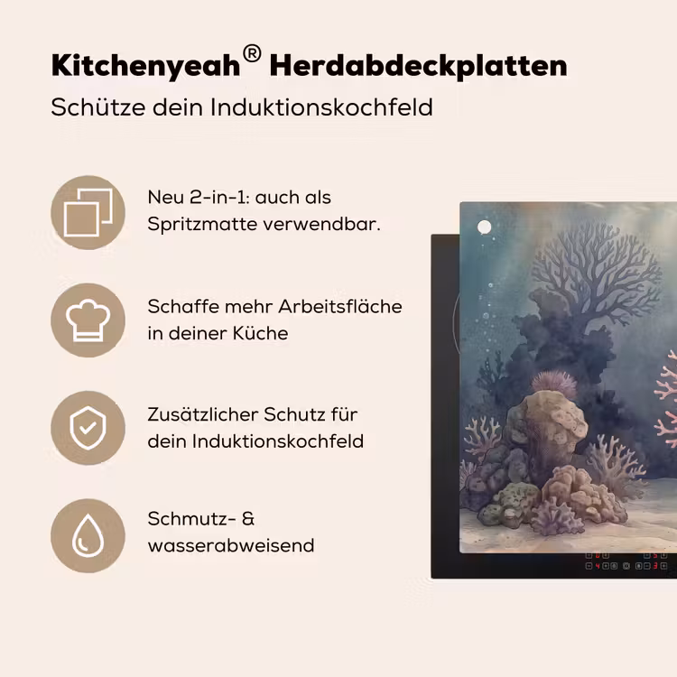 Koraal - Onderwater - Natuur - Roze Inductie beschemer met haakjes klein -ky-usp-de