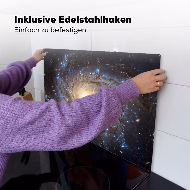 Kosmos - Sterrenstelsel - Donker Inductie beschemer met haakjes klein -ky-ophangen-de