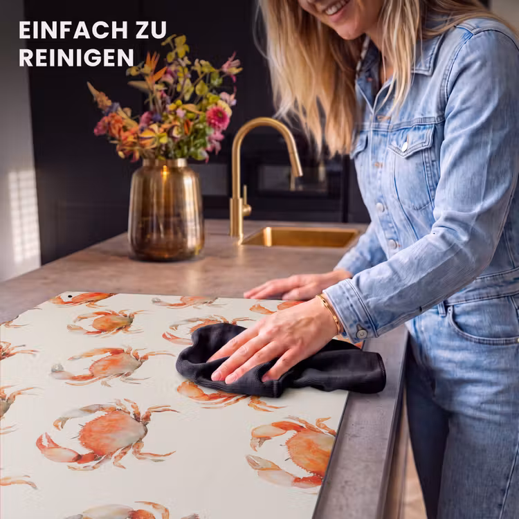 2-in-1 Herdabdeckplatte & Spritzschutz - Krabben - Muster - Orange - Krabben - Patroon - Oranje Inductie beschemer met haakjes klein 777