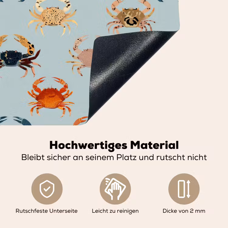 Krabben - Speels - Kleurrijk Inductie beschemer met haakjes klein 777 -ky-onderkant-de