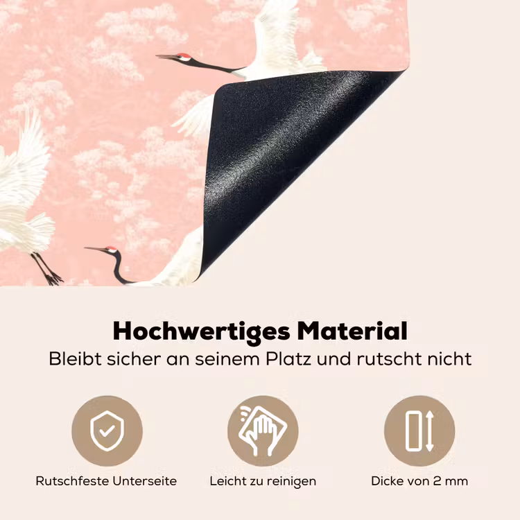 Kraanvogels - Bloesem - Roze Inductie beschemer met haakjes klein 777 -ky-onderkant-de