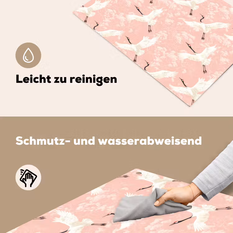 Kraanvogels - Bloesem - Roze Inductie beschemer met haakjes klein 777 -ky-schoon-de