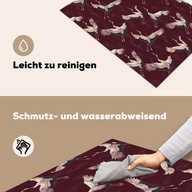 Kraanvogels - Klassiek - Bordeaux Inductie beschemer met haakjes klein 777 -ky-schoon-de