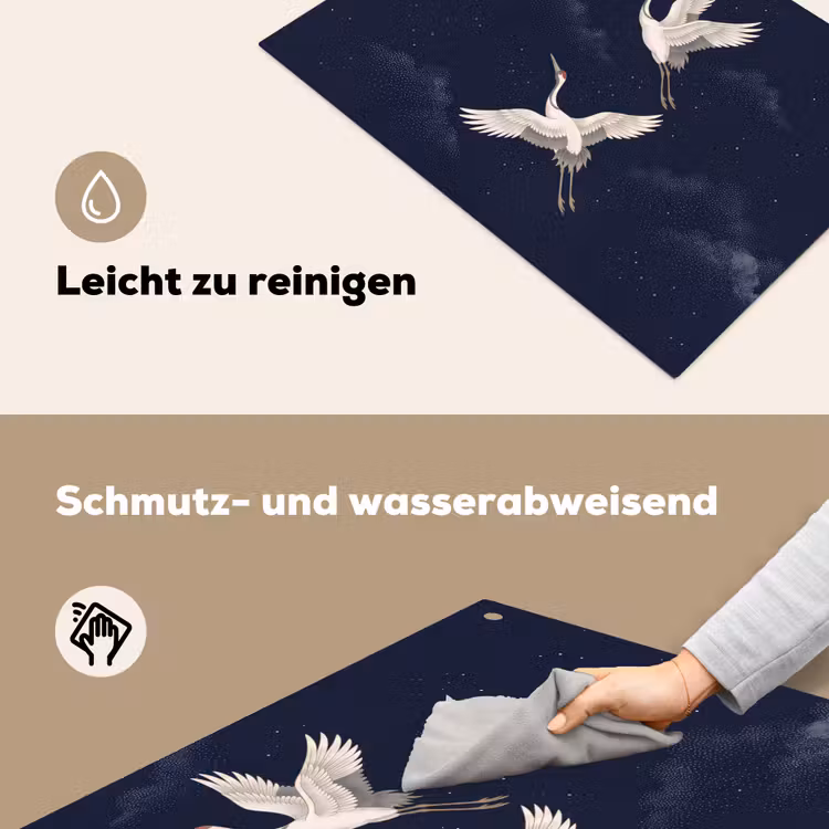 Kraanvogels - Nachthemel - Blauw Inductie beschemer met haakjes klein -ky-schoon-de
