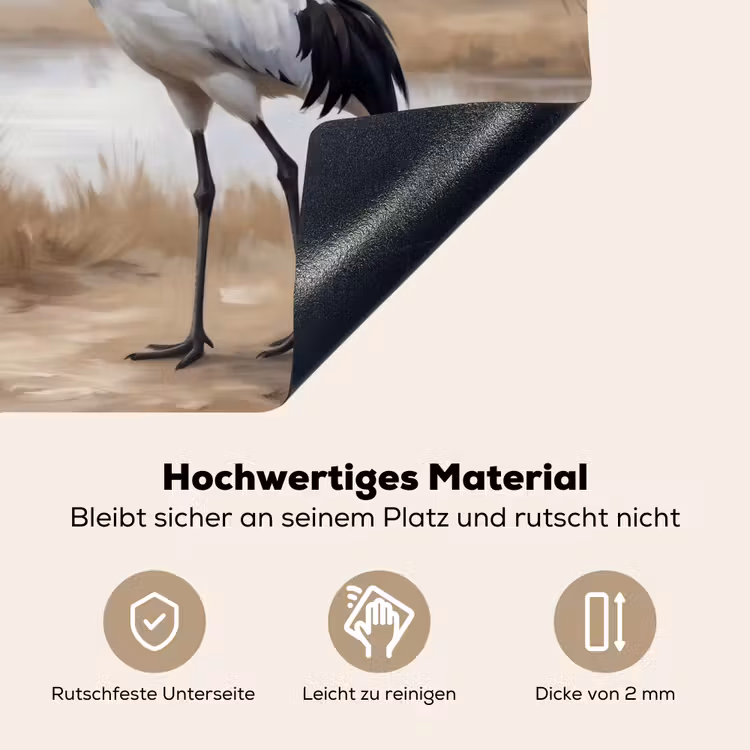 Kraanvogel - Natuur - Realistisch Inductie beschemer met haakjes klein -ky-onderkant-de