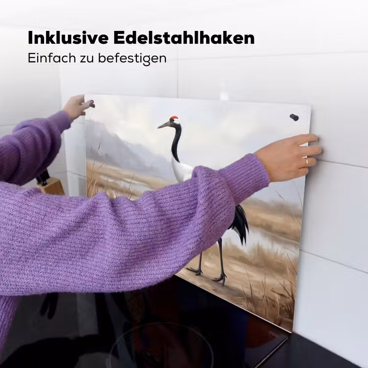 Kraanvogel - Natuur - Realistisch Inductie beschemer met haakjes klein -ky-ophangen-de