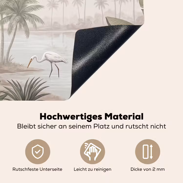 Kraanvogels - Palmbomen - Tropisch Inductie beschemer met haakjes klein -ky-onderkant-de