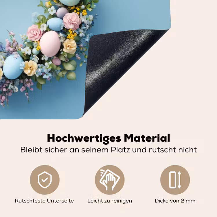 Krans - Eieren - Bloemen Inductie beschemer met haakjes klein -ky-onderkant-de