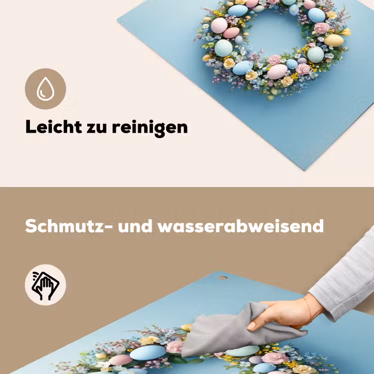 Krans - Eieren - Bloemen Inductie beschemer met haakjes klein -ky-schoon-de