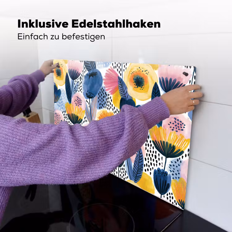 Creatief - Patroon - Kleurrijk Inductie beschemer met haakjes klein 777 -ky-ophangen-de