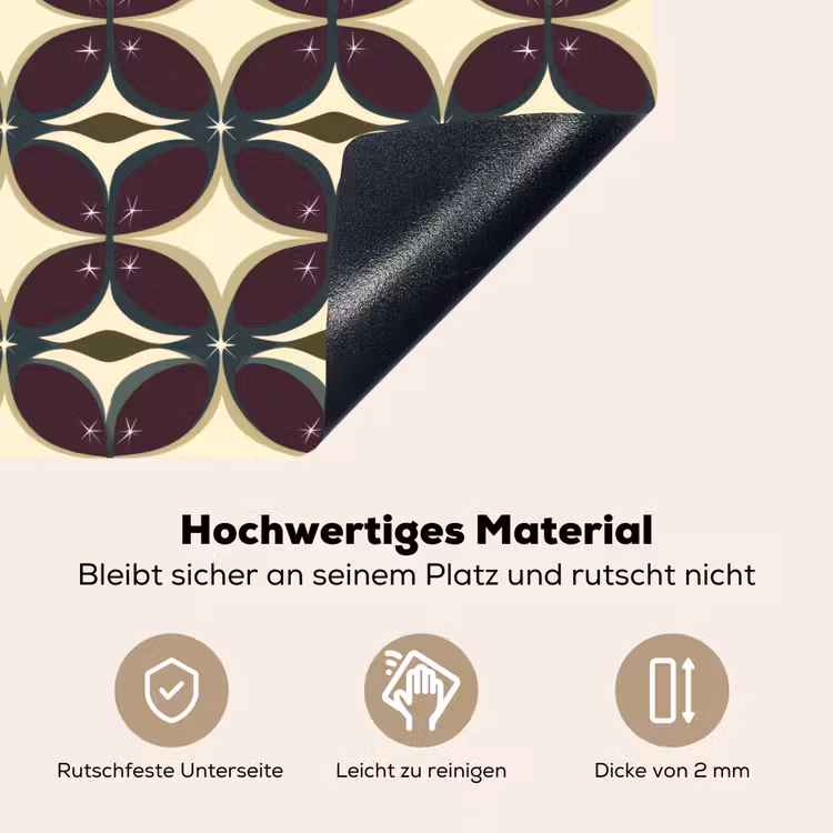 Cirkel - Retro - Kleurrijk Inductie beschemer met haakjes klein 777 -ky-onderkant-de