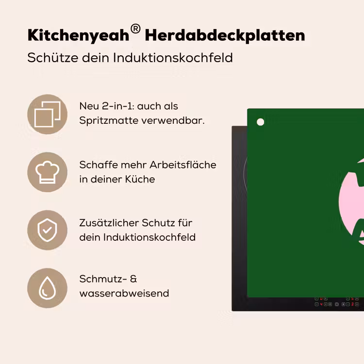 Cirkel - Roze - Tekst - Art Inductie beschemer met haakjes klein -ky-usp-de