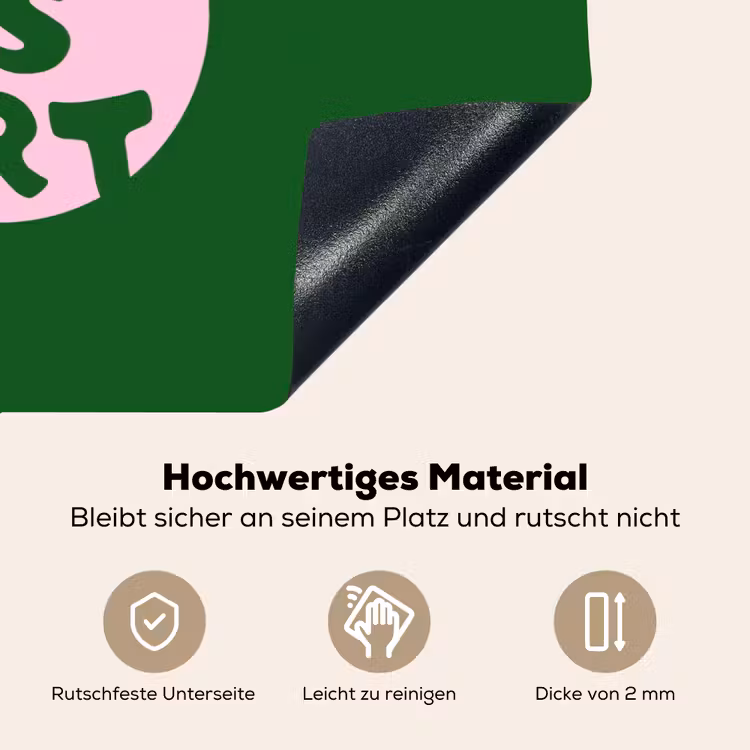 Cirkel - Roze - Tekst - Art Inductie beschemer met haakjes klein -ky-onderkant-de
