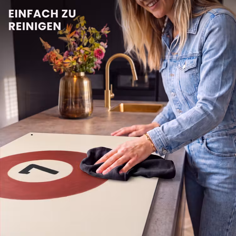 2-in-1 Herdabdeckplatte & Spritzschutz - Kreis - Sieben - Glücklich - Rot - Cirkel - Zeven - Lucky - Rood Inductie beschemer met haakjes klein
