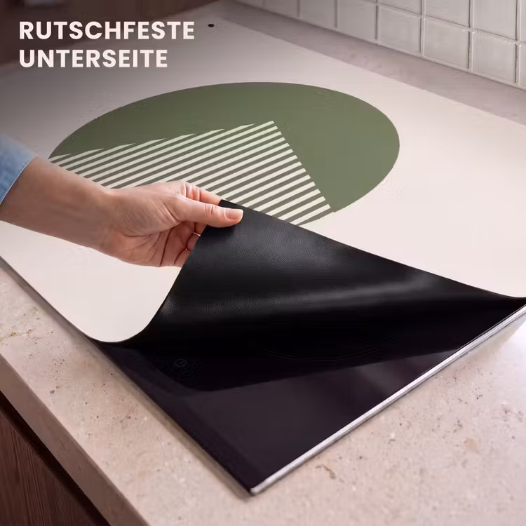 Cirkel - Strepen - Geometrisch - Abstract - Groen Inductie beschemer met haakjes klein -ky-onderkant-de
