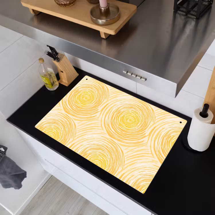 Cirkels - Abstract - Artistiek - Geel Inductie beschemer met haakjes klein 777 -sfeer1