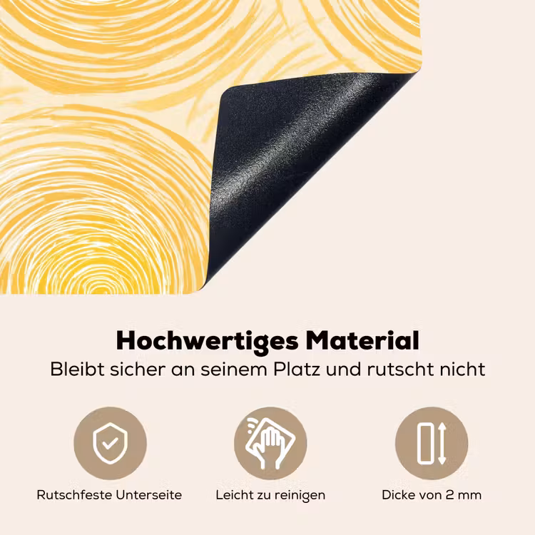 Cirkels - Abstract - Artistiek - Geel Inductie beschemer met haakjes klein 777 -ky-onderkant-de