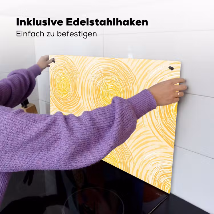 Cirkels - Abstract - Artistiek - Geel Inductie beschemer met haakjes klein 777 -ky-ophangen-de