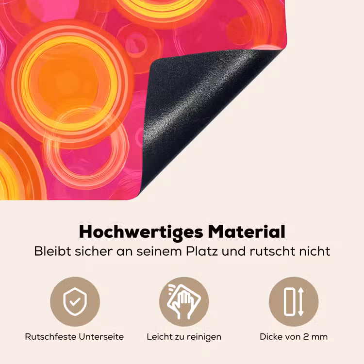 Cirkels - Design - Kleurrijk Inductie beschemer met haakjes klein 777 -ky-onderkant-de